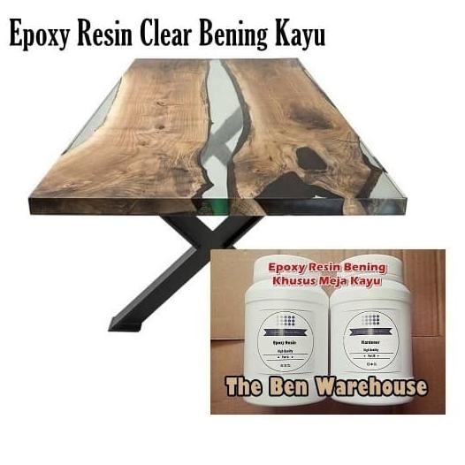 Clear Epoxy Resin Bening Kayu Japan 1Kg + Hardener 500Gr