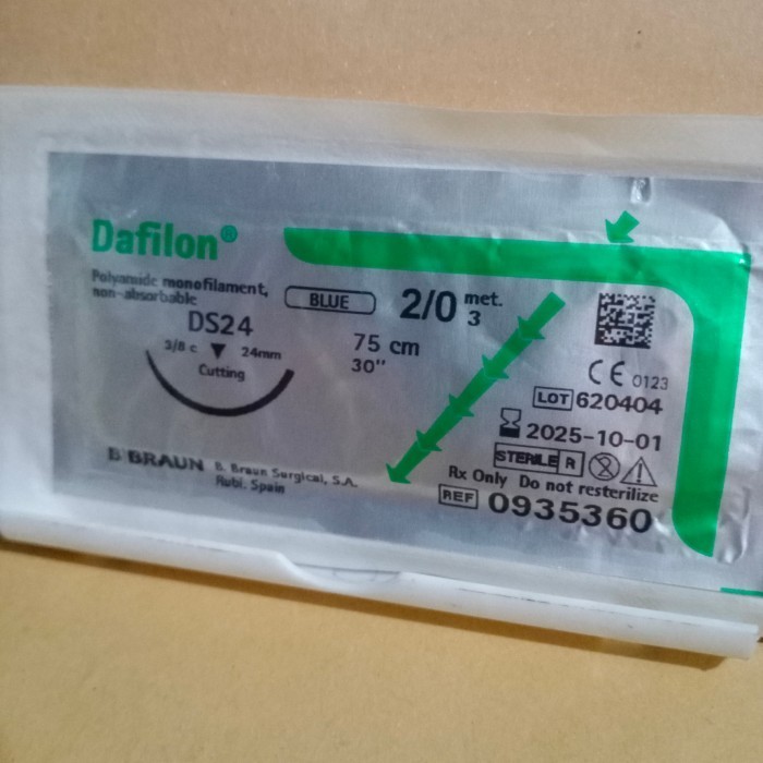 Ready Dafilon 2/0 cuting (nylon blue Polyamide monofilament non absorbable)