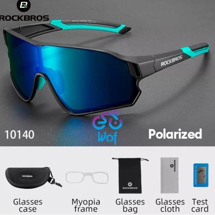 BEBAS ONGKIR - ROCKBROS 10140 Polarized Sunglasses Outdoor Run Sports Kacamata Sepeda