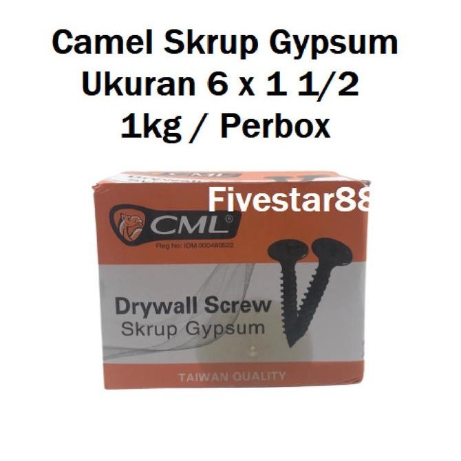 Paku Skrup Camel Skrup Gypsum 6 x 1 1/2inch Sekrup Gypsum Baut Gypsum