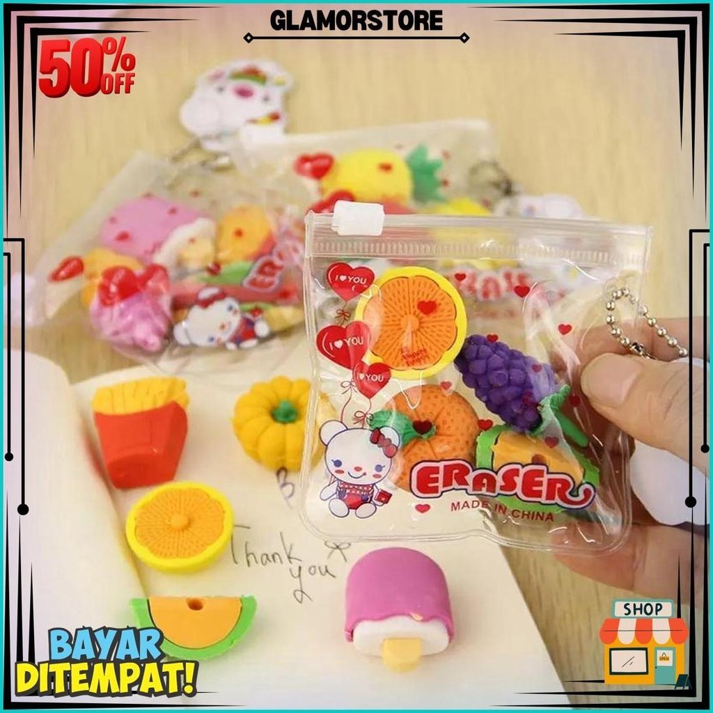 

Jr - 1Set 4Pcs- Penghapus Pensil Anak Buah Sayuran Animal Lucu / Penghapus Buah / Penghapus Karakter Promo