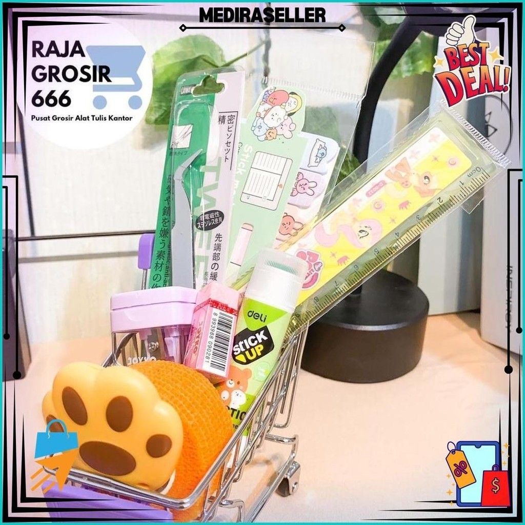 

Pouch Set Alat Tulis Sticker Pensil Gantungan Kunci Pulpen Pena Pensil Penggaris Sekolah Sticky Notes Penjepit Sticker Cutter Mini Finger Protector Cod