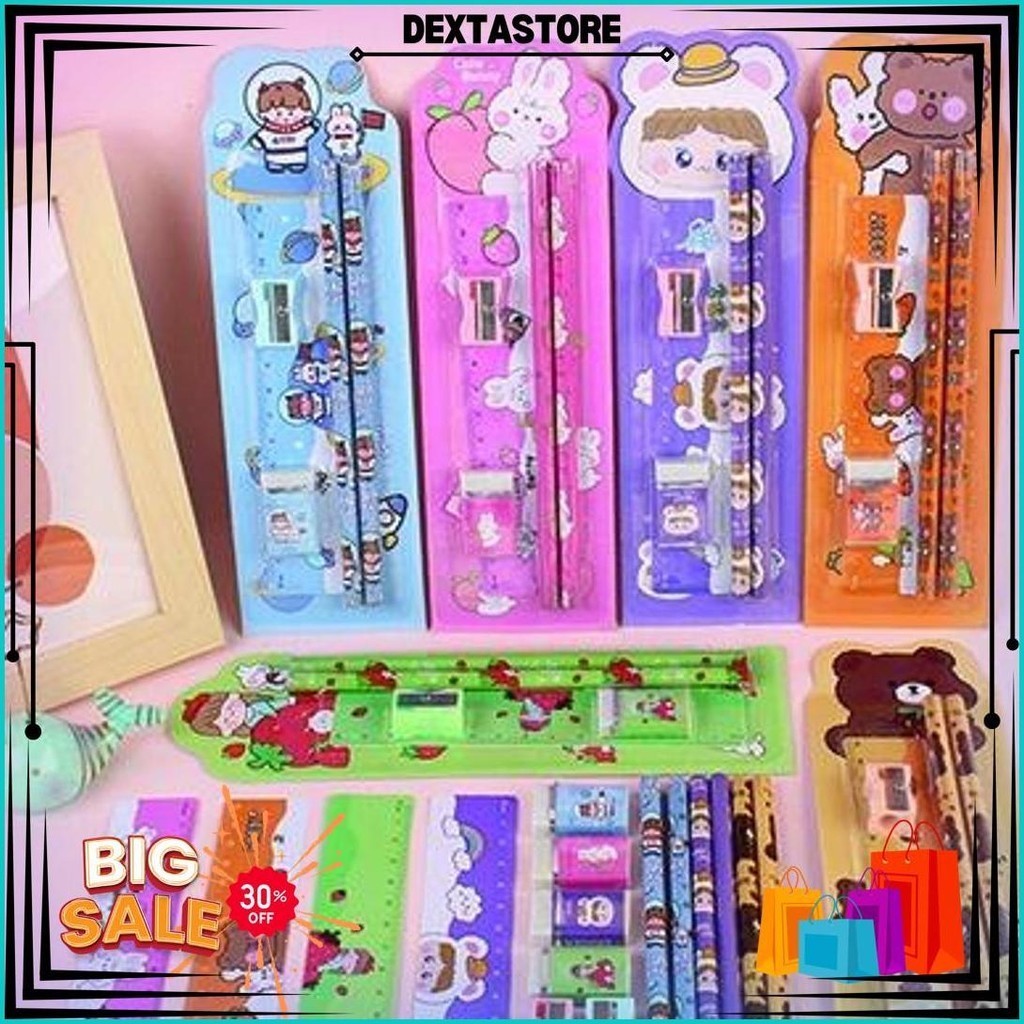 

Set Alat Tulis Sekolah Paket Alat Tulis 5 In 1 Mini Stationary Promo