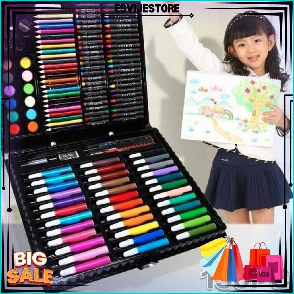 

150 Pcs Crayon Alat Lukis Anak Pensil Warna Cat Air Perlengkapan Menggambar Melukis Mewarnai Set Art Full Set Pc Krayon 150Pcs 150Pc Best Seller