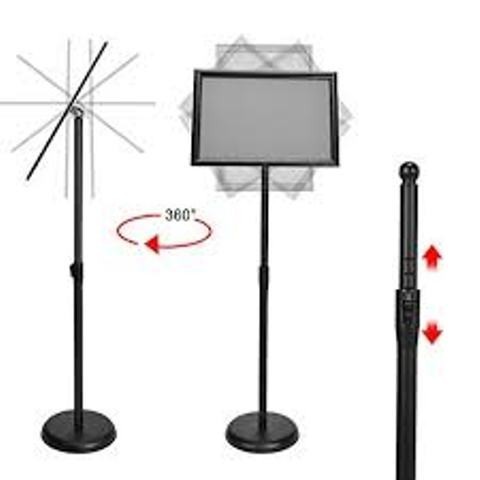 

Diskon Poster Stand Adjustable Menu Frame Sign Holder Display A3 A4 Stainless - A4, Hitam