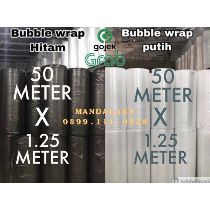 

bubble buble wrap gelembung plastik packing 50m 50 meter hitam putih Mechatronik Indo