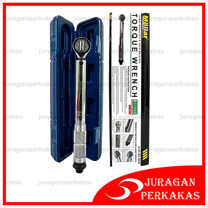 Mollar Kunci Momen Torsi 1/2" Motor Torque Wrench Micrometer Jarum