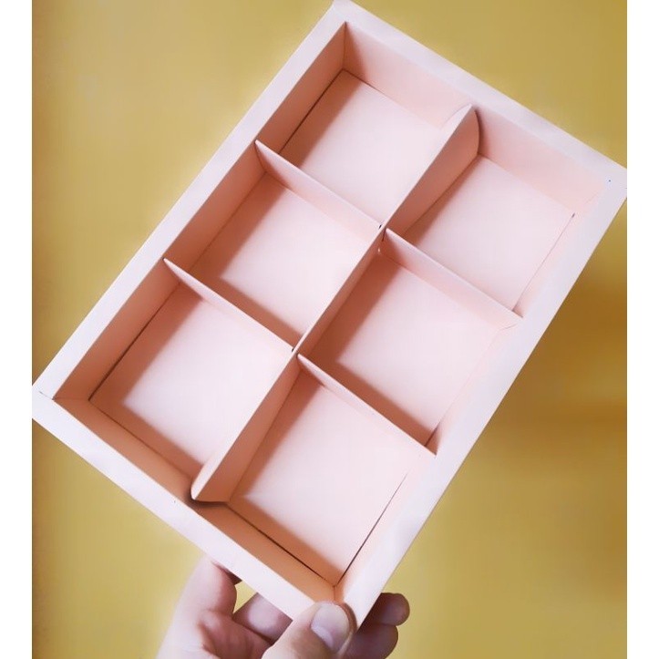 

5 pcs dus box cupcake brownies mika salem polos sekat 6 uk 7.3 cm cake box kotak hampers packaging