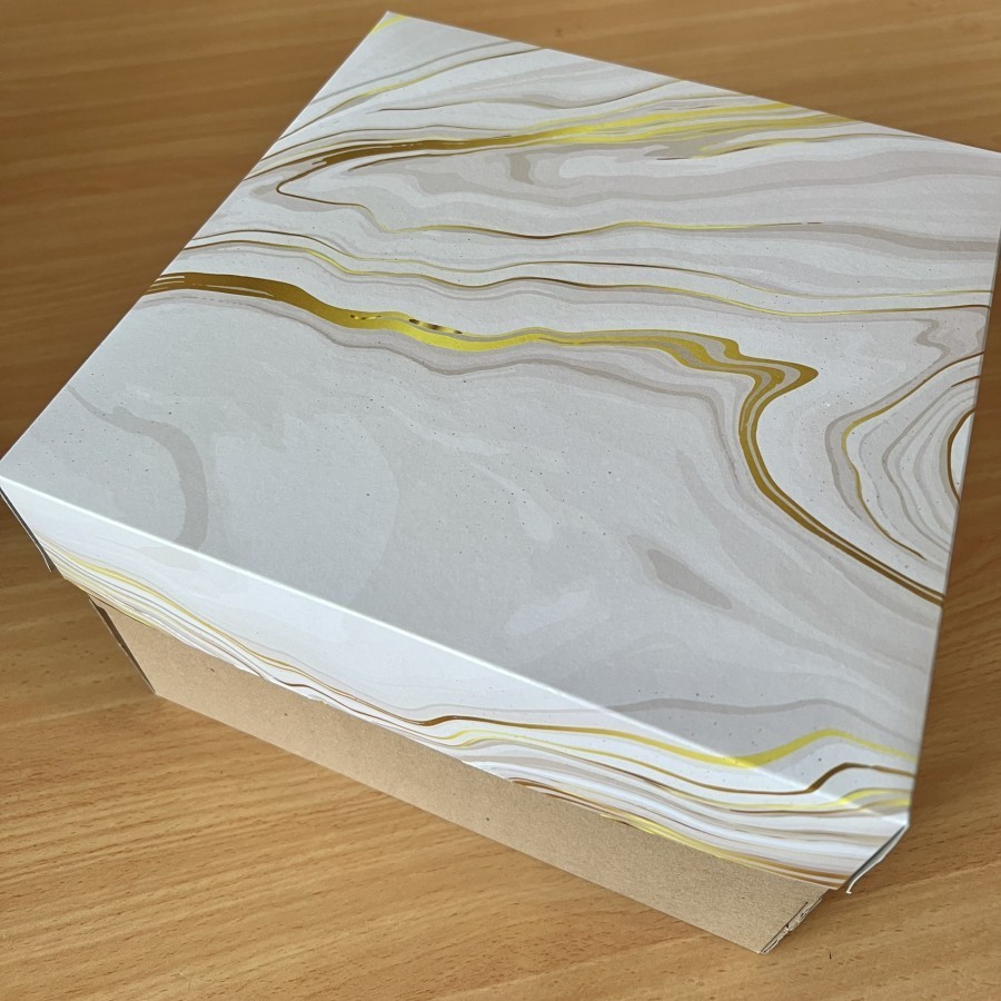 

5 pcs dus box tutup marble gold white alas coklat uk 25 x 25 x 10 cm box kotak hampers packaging kardus kemasan kue hantaran bolu chiffon