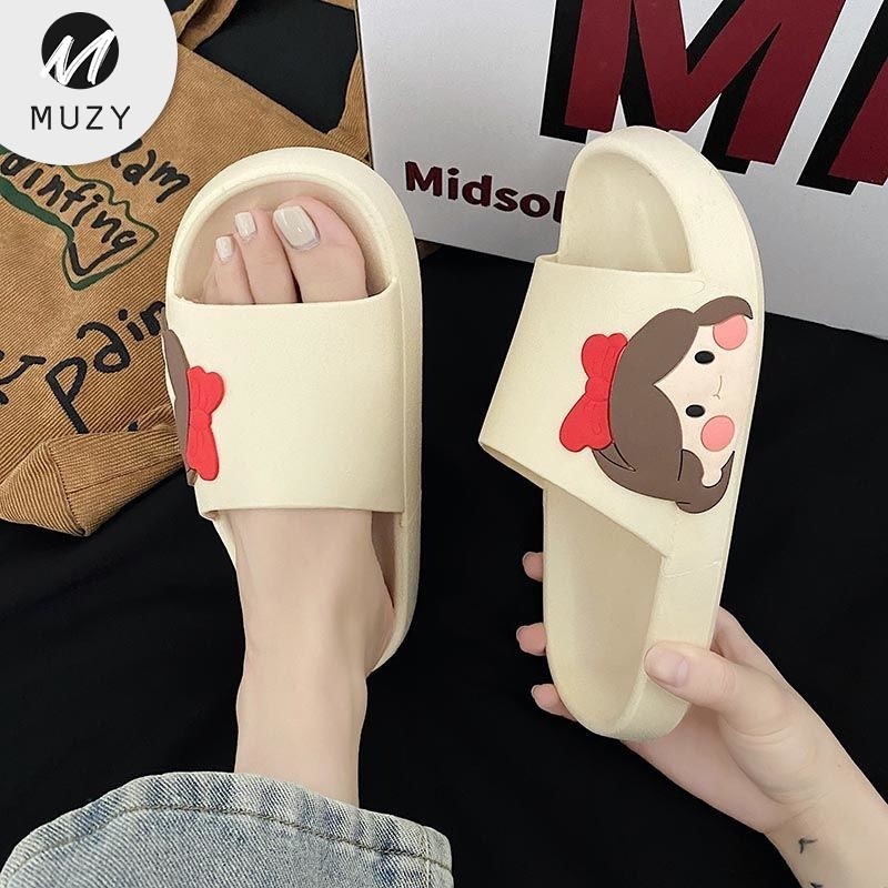 Sandal Slop Wanita // Muzy Sandal Slop Karet Lucu Anti Slip Sendal Motif Lucu Slipper Sandal Slip-On