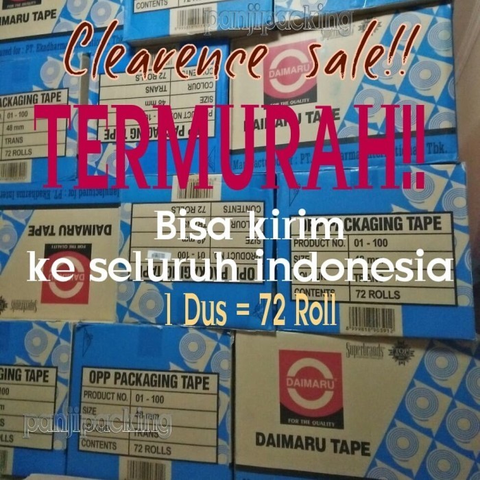 

Lakban / Plakban Daimaru 1 Dus Isi 72Pcs Khusus Gojek 2