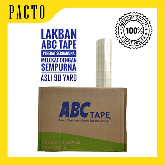 

Lakban Bening Lakban Cokelat Abc Tape 90 Yard 45 Micron 45Mm 48Mm Dus