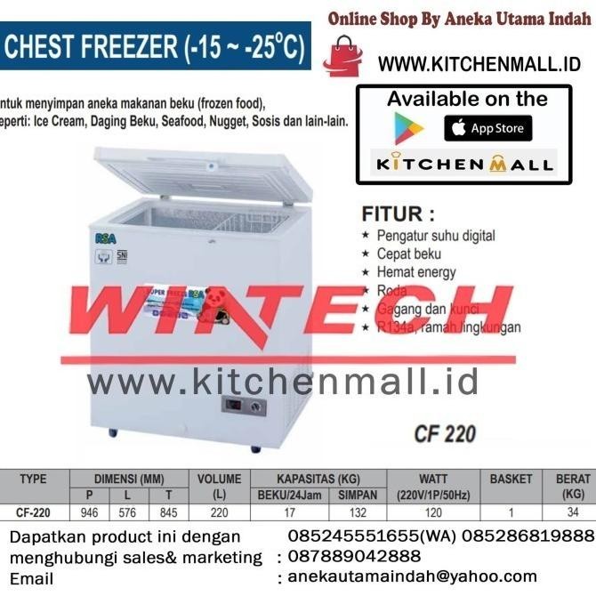 [Promo] Chest Freezer Rsa Cf-210 Cf-220 / Freezer Box / Pembeku Frozen Food