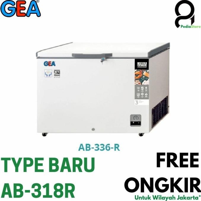 [Best Quality] Gea Chest Freezer Ab-336-R Cooler Box / Freezer 330L 330 Liter Ab 336