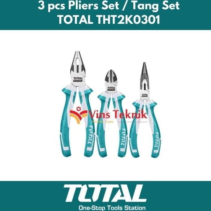 tang set tang potong lancip kombinasi 3pcs Pliers Set TOTAL THT2K0301
