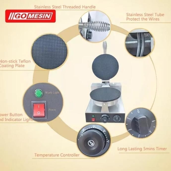 [Ready] Ice Cream Cone Maker Single Plate Mesin Pencetak Corong Es Krim