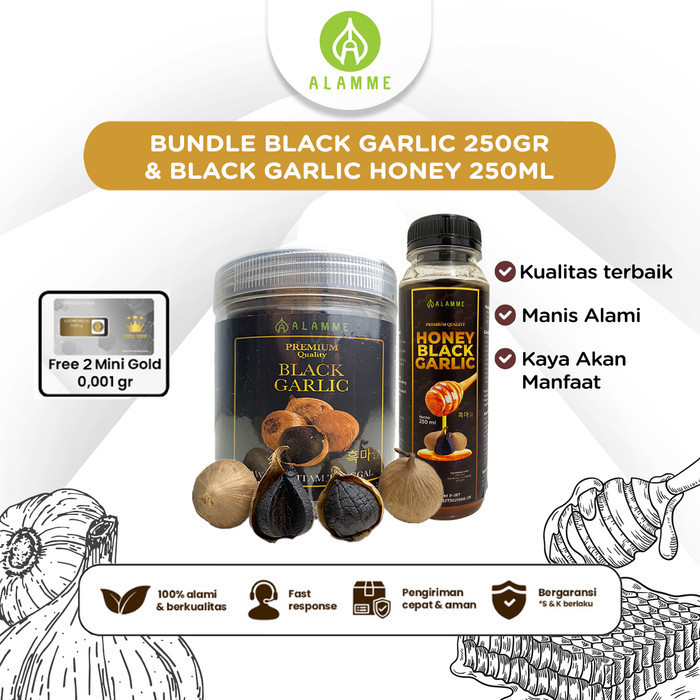 

Ready Paket Best Seller Black Garlic + Black Garlic Honey 250gr + 250ml