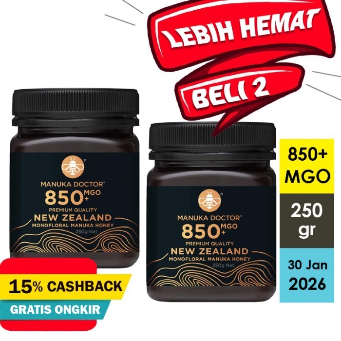 

Ready Madu MANUKA DOCTOR Manuka Honey MGO 850 250gr Monofloral