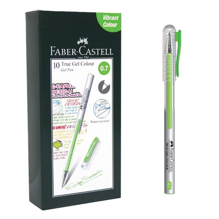 

Ready Faber-Castell True Gel Pen -- Light Green Ink 0.7 mm (FS)