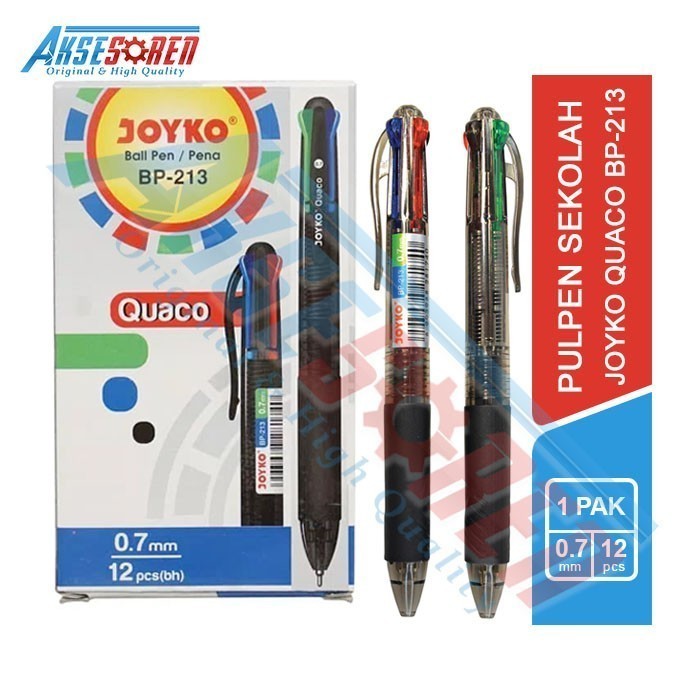 

Ready Pulpen Joyko Quaco [BP-213/12 pcs] / Ballpoint Pena Pen [0.7 mm]