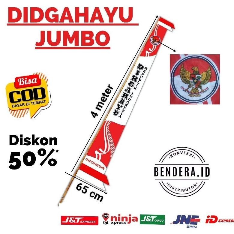 BENDERA UMBUL UMBUL DIRGAHAYU JUMBO UKURAN 4 METER COD