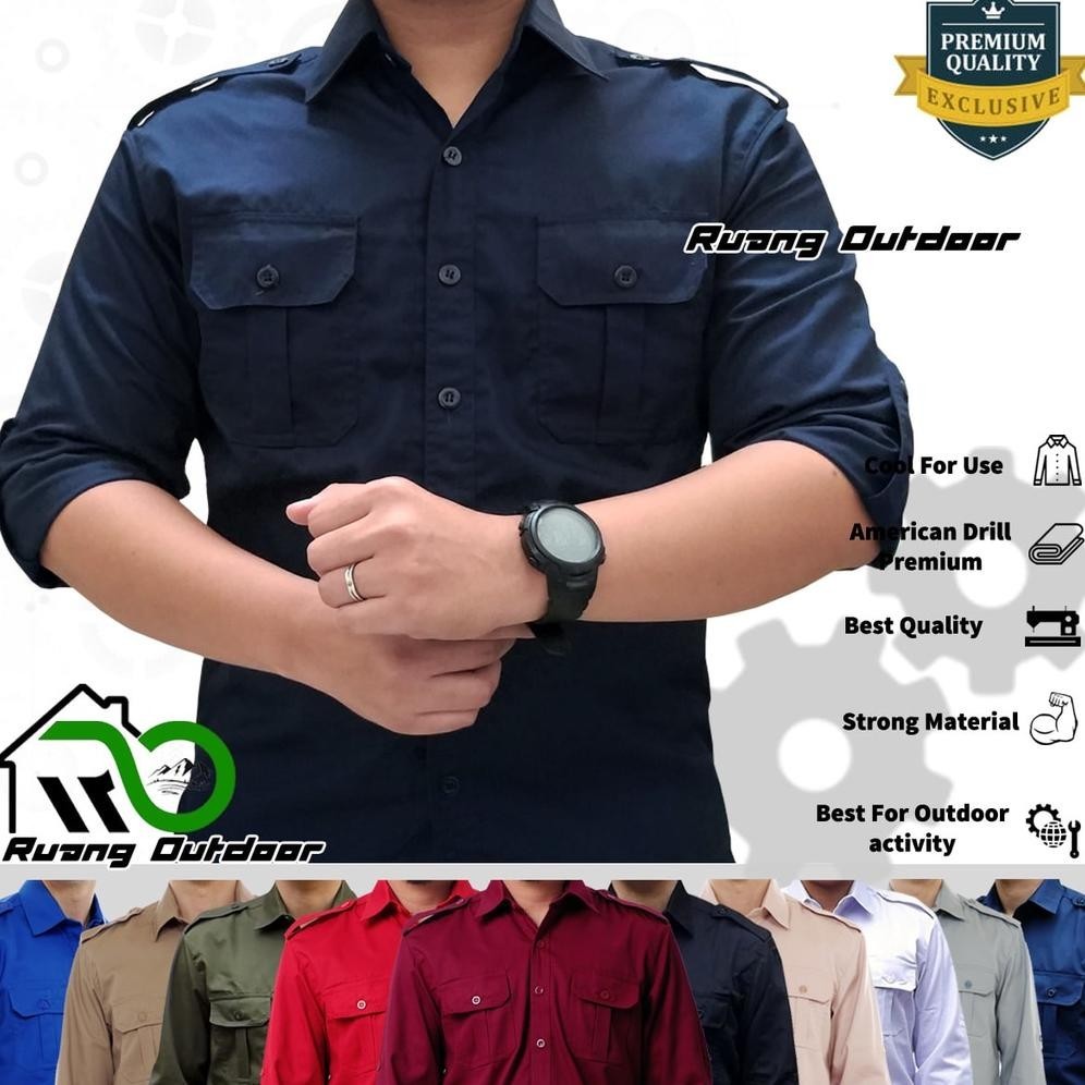 IK69 Baju Kemeja PDL PDH Lapangan Lengan Panjang - Pakaian Atasan Seragam Pria Wanita Premium Kerja 