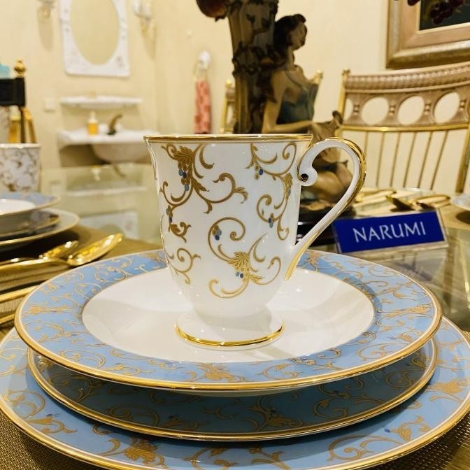 [Promo] Dinner Set Narumi Anatolia Blue Mewah Cantik - Piring Makan Set