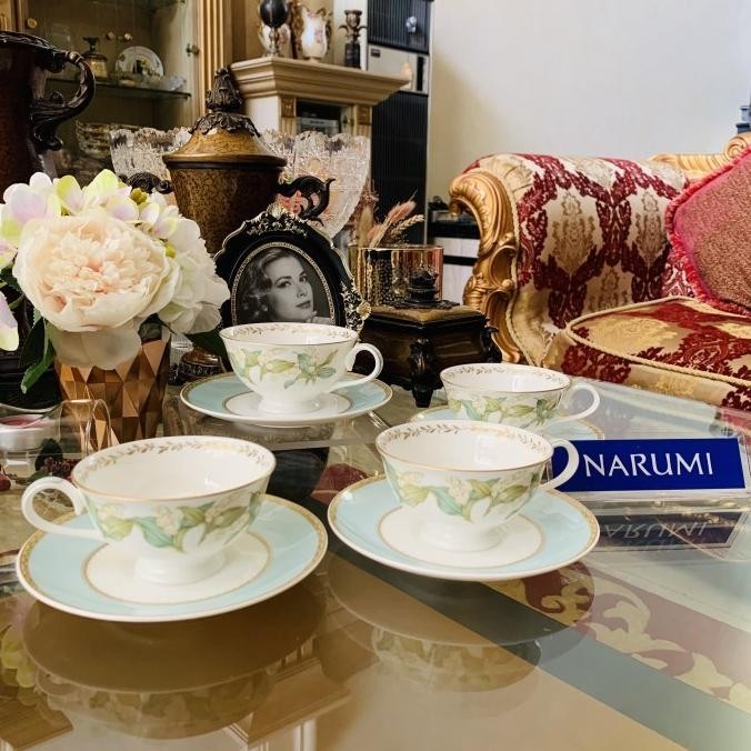 [New] Tea Cup Set / Narumi / Flower Blue / Mewah / Cantik / Indah /