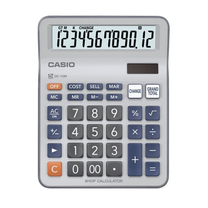 

Ready KALKULATOR CASIO DC 12M ORIGINAL - 12 DIGIT - 2 POWER - ANGLED DISPLAY