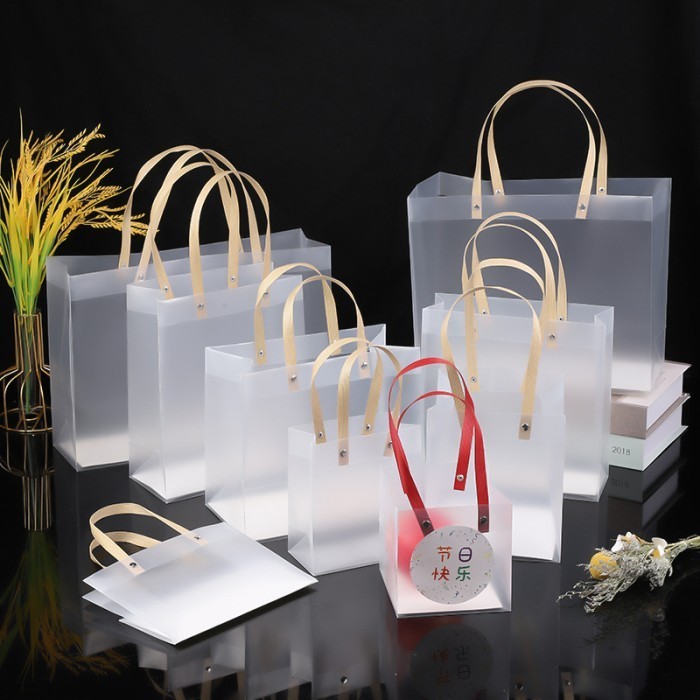 (Grosir 10Buah) Tas Mika Doff Transparan Goodie Bag Premium Hampers