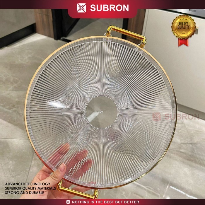 Subron Nampan Plastik Bulat Kotak Persegi Aesthetic Transparan Tray