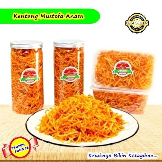 

Keripik Kentang Mustofa Anam 420gram, Kentang Goreng Kering Pedas Manis, Snack Original Teri Kacang AS76