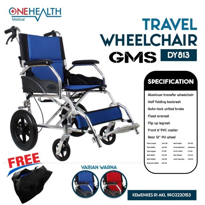 Kursi Roda Traveling DY813 Onehealth Kursi Roda Umroh