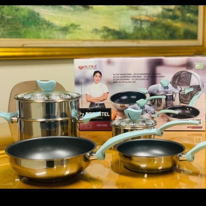[Ready Stock] Promo Panci Set 7 Pcs Supra Chef Renata Moeloek I Cookware Set Supra 7