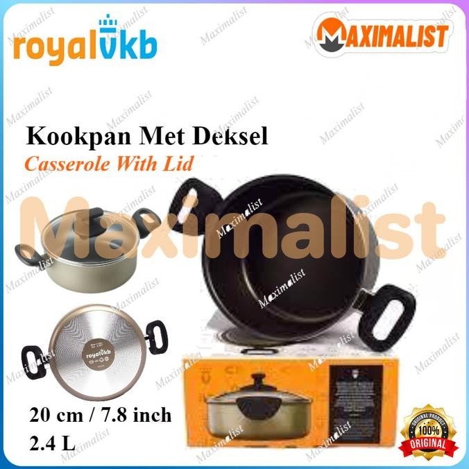 [Promo] Panci Kookpan Royal Vkb Casserole Kookpan Met Deksel Panci 20 Cm