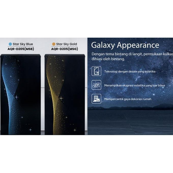 [New] Aqua Kulkas 1 Pintu 165L Big Freezer 71 Watt Aqr-D205 D205 Msb D205Msb