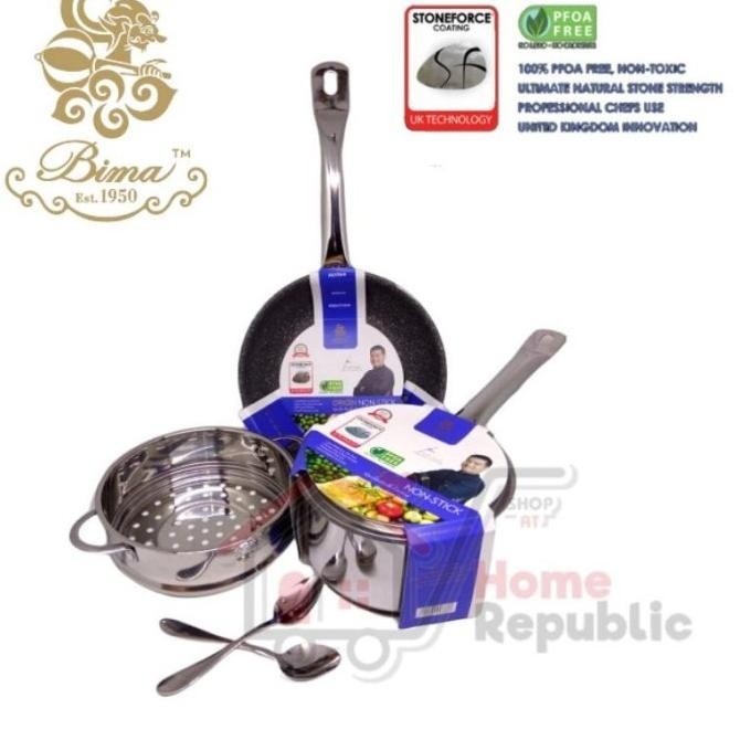 [Promo] Panci Set Baby Cookware Bima Stoneforce Mpasi Bayi Saucepan Frypan