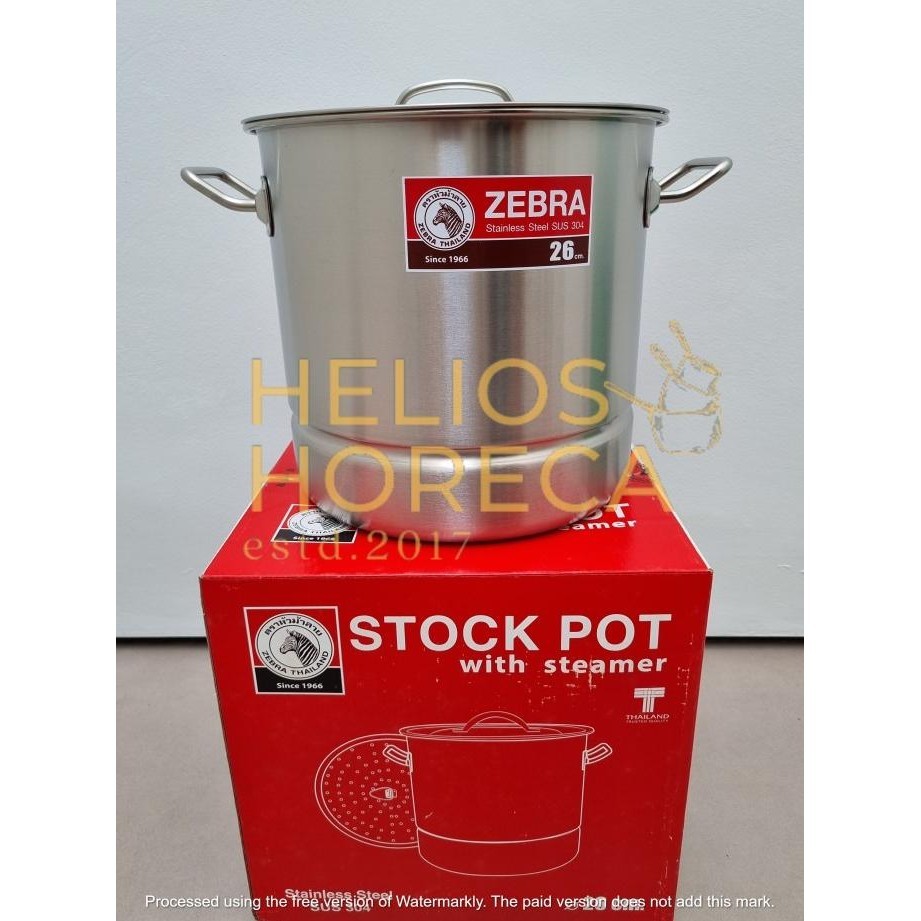 [New] Zebra Stock Pot With Steamer Rice Steamer Set Panci Steamer Dandang Panci Kukus