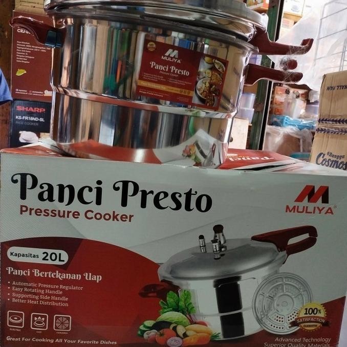 [Promo] Panci Presto 20 Liter / Pressure Cooker Stainless Mulya 20 L