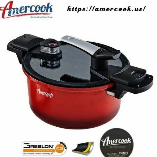 [Promo] Panci Presto 5 Ltr Amercook Aluminium Anti Lengket Free Bpa-Hitam