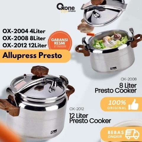 [Promo] Oxone Allupress Presto Ox-2004 Ox-2008 Ox-2012 Panci Presto Aluminium