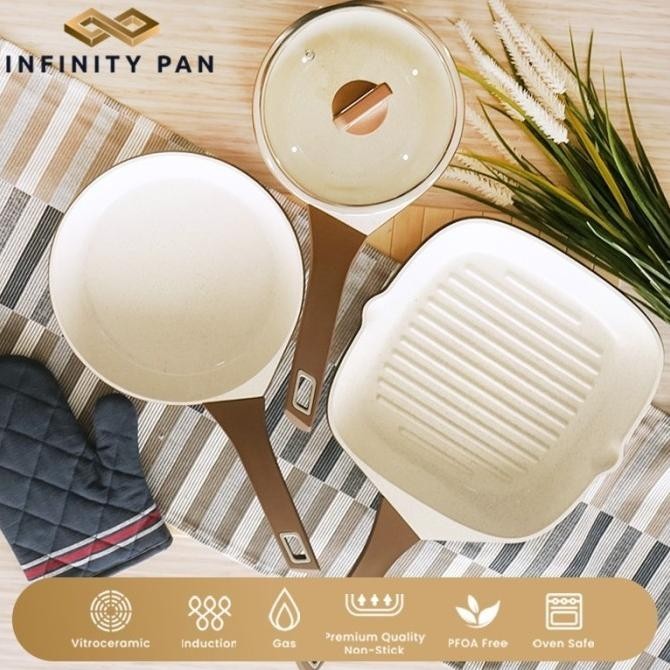 [Ready] Bolde Infinity Pan 3+1 Set Frypan Saucepan Grill Pan-Panci Set Premium