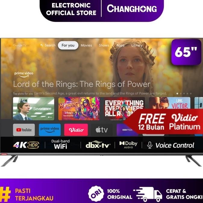 [Ready] Tv Changhong 65" Inch U65H7 Pro 4K Uhd Led Smarttv Android - Hdmi
