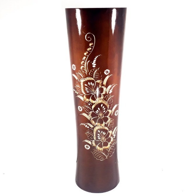 Gra Vas Bunga Guci Tempat Payung Ukir Cukit Kayu Jati Ukuran Besar