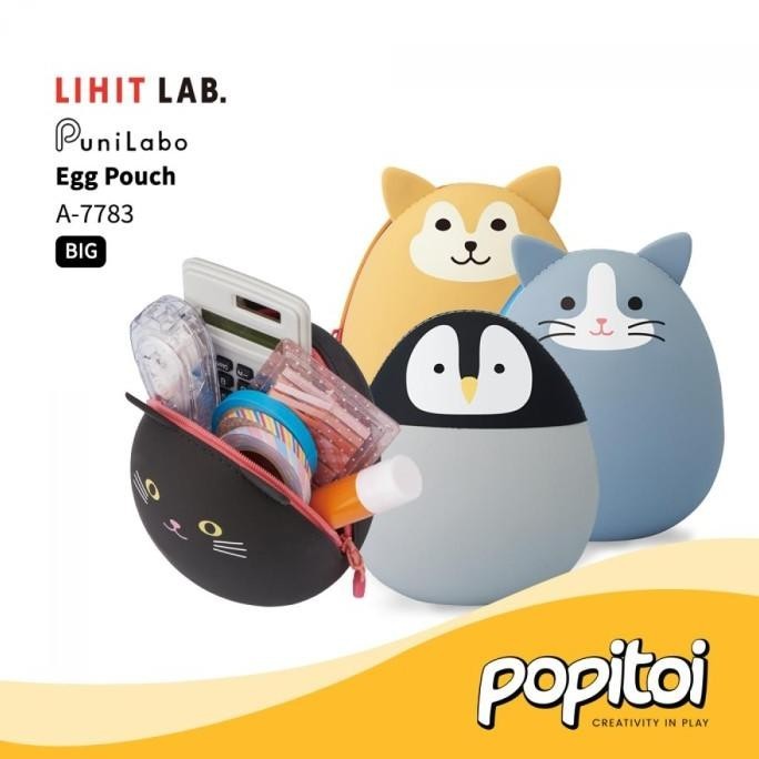 

TERBARU - Lihit Lab A-7783 A-7782 Punilabo Silicone Egg Pouch Dompet Koin Animal
