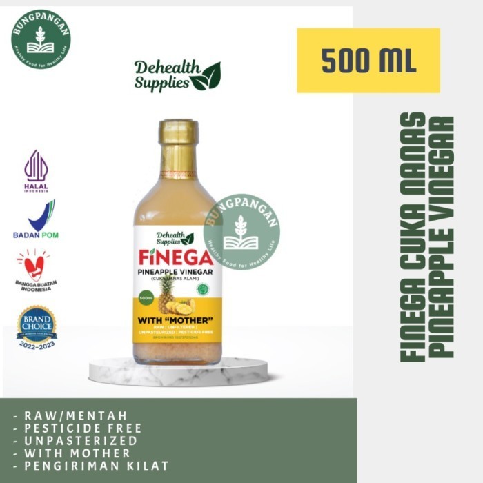 

Finega DeHealth Pineapple Vinegar / Cuka Nanas Alami - Botol Kaca K02