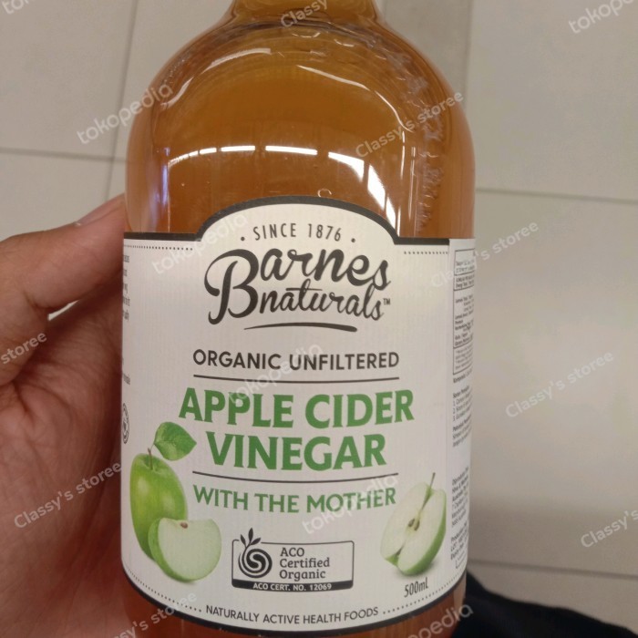 

barnes organic apple cider vinegar with mother 500 gr/cuka apel K02
