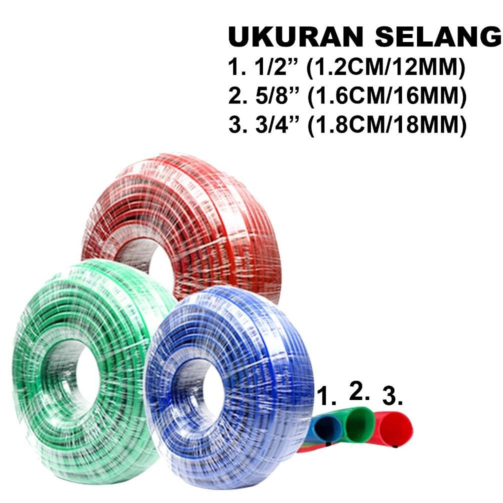 DISKON GEMUK Selang Air 1/2 Inch 25 Meter / Selang Elastis Tebal / Selang Air Serbaguna / Selang Keb