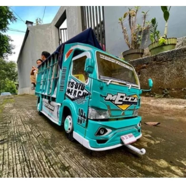 Miniatur Truk Oleng Kayu Asli Bonus Terpal, Miniatur Truk, Miniatur Trek, Miniatur Truck, Mainan Ana