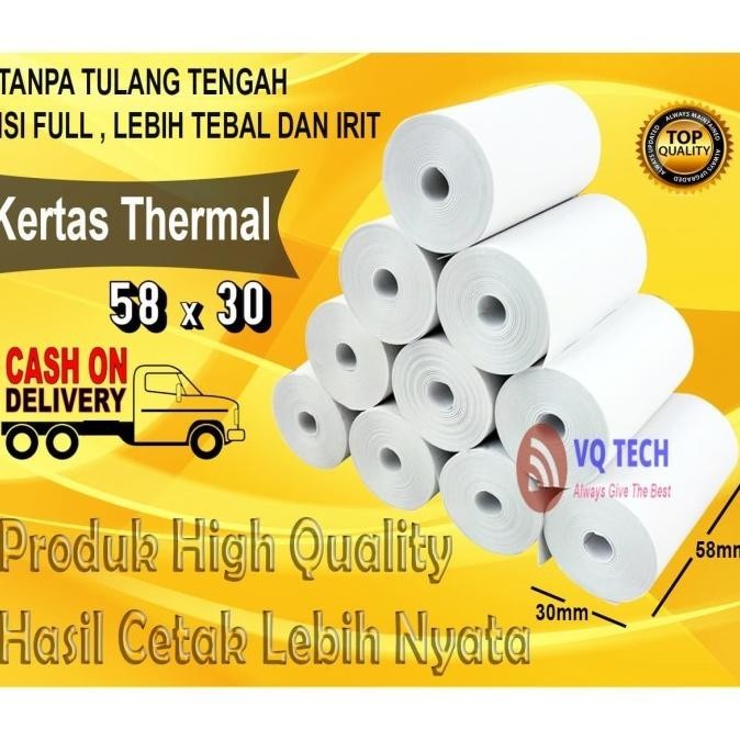 

Kertas Printer Thermal Kertas Struk kasir 58x30mm per Roll